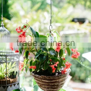 Natural Wicker Decoration Hanging Basket Garden Hanging Planters thumbnail-2