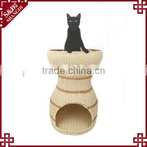 S&D China Production Good Quality Wicker Rattan Handmade Durable Cat , Rabbit , Tree Cat , Dog Pet Cat Play House thumbnail-1