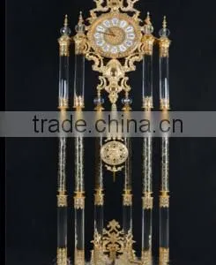 Nouveau Blue Crystal and Copper Cast Floor Clock, Home Decorated Bronze Floor Clock thumbnail-5