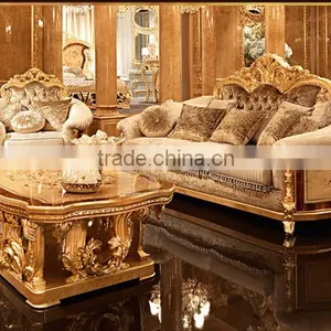 Royal Castle Glass Entertainmen Unit Inlaid Wood Veneer, Carved Wooden Living Room Furniture TV Cabinet Set thumbnail-3