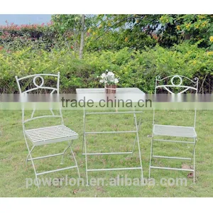 Wrought Iron Stylish Light Green Square Coffe Table Patio Set thumbnail-1