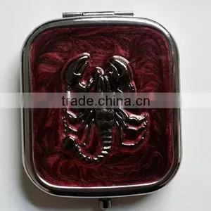 Rectangular Compact Mirror With Scorpion Design Decor thumbnail-1
