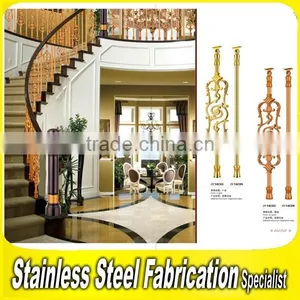 Engraved Decorative Integral Aluminum Stair Railing Side Mounting Baluster thumbnail-6