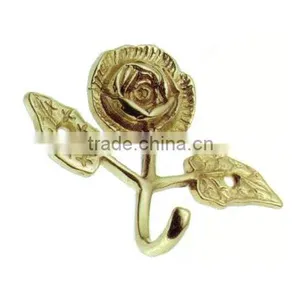Antique Brass Rose Shape Hanger For Coat thumbnail-1