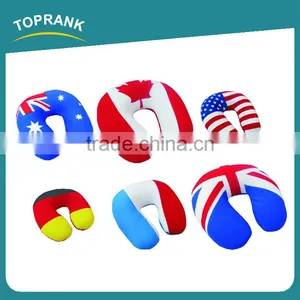 Toprank Custom Printed Flag Design Microbeads Filling U Shaped Neck Pillow Car Airplane Soft Cushion Microbead Neck Trave Pillow thumbnail-1