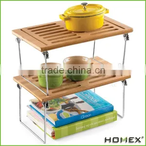 Hot Sale Bamboo Stacking Shelf Homex-BSCI thumbnail-1