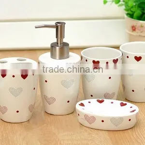 Ceramic Bathroom Set 4pcs With Love Decal thumbnail-4
