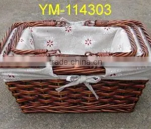 Rectangular Willow Baskets With Liners thumbnail-1