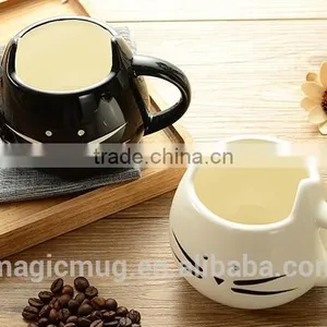 Creative Gift Cartoon Black and White Ceramic Cat Mug thumbnail-5