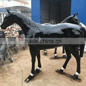 Outdoor Garden Decoration Resin Craft Fiberglass Life Size Horse thumbnail-2