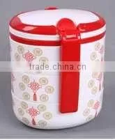 Portable Three Layers Oval Lunch Box With Lock thumbnail-2