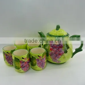 DECAL DESIGN CERAMIC TEA POT SET thumbnail-1