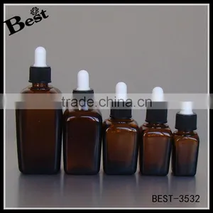 All Size Square Amber Essential Oil Glass Bottle Dropper Cap Essential Oil Bottle Glass Dropper thumbnail-4