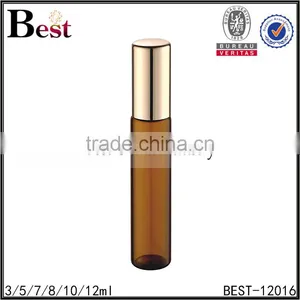 Cosmetic Packaging Cost Price Amber Roll on Perfume Bottle Glass 3ml Gold Aluminum Cover Bottle Glass Bulk Buy From China thumbnail-4