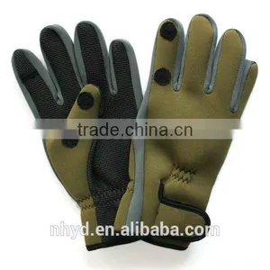 Japan Best Selling Folding Fingers Green Neoprene Fishing Gloves thumbnail-1