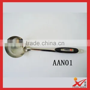 Factory Wholesale Stainless Steel Kitchen Ware Plastic Hander Big Soup Spoon thumbnail-1