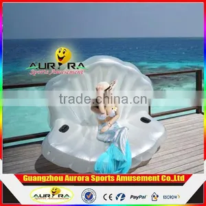Customized Photography Props Mermaid SEA SHELL SOFA Inflatable Floating Lounge Chair Shell Scallops Row of Floating Chairs thumbnail-1