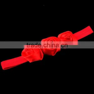 Handmade Satin Rose Flower Headband for Kids Hair Accessories thumbnail-6