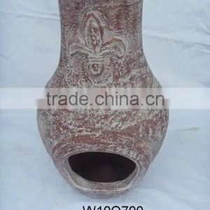 Clay Chimney With Metal Stand, Fire Shelf and Lid thumbnail-1