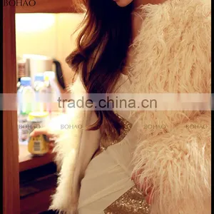 Hot ! New Design Fashion Tibet Sheep Fur Women Winter Jacket Short Coat thumbnail-4