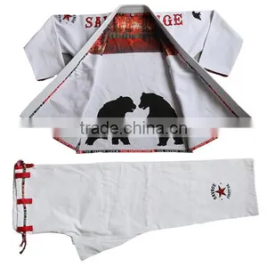 Brazilian Jiu Jitsu Custom Pearl Weave Fabric White/blue/black Color Bjj gi thumbnail-6