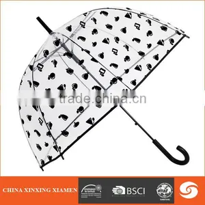 Cheap Clear Plastic Transparent Promotional Umbrella for Lady thumbnail-1