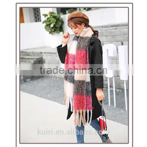 2016 Brand Best Selling Cashmere Scarf Tassels Striped Bicolors Blanket Manta Thicken Pashmina Shawl Wrap thumbnail-1