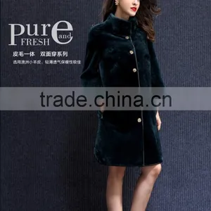 New Arrival Sleeve Length Vest Slim Embroidery Berber Fleece Fur One Piece Women Sheep Shearing Outerwear Cashmere Overcoat thumbnail-3