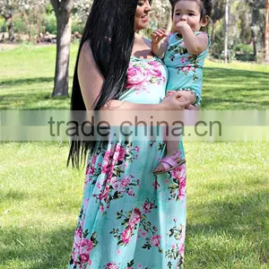 Adorable Summer Long Dress Mommy And Me Maxi Dress Girl Romper Baby Dress Pictures thumbnail-3