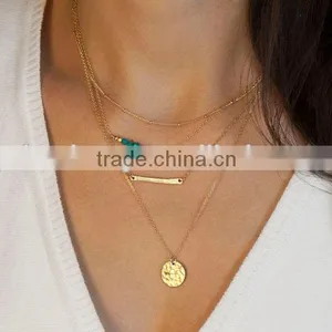 Yiwu Wholesale Factory Maket Multi Layer Necklacemulti Layer Pendant Necklace Jewellery thumbnail-3