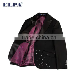 ELPA Black 3 Piece Flower Boy Formal Designer Slim Fit Suits for Kids thumbnail-2