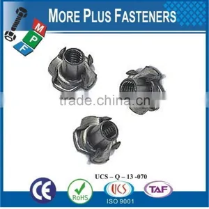 Made in Taiwan Stainless Steel Black Phosphate Four Three Prong Tee Nuts thumbnail-1
