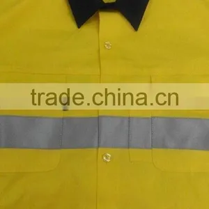Fluorescent Yellow Reflective Fireproof Work Shirts thumbnail-3
