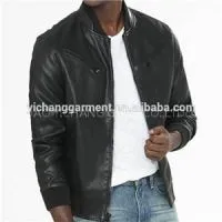Men''s Blk Lamb Bomber Leather Jackets thumbnail-1