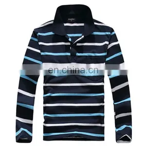 China Supplier 2016 Fashion Wholesale Clothing Man Cheap Polo Shirt Stripe Design Cotton Men's Long Sleeve Polo Shirt thumbnail-3