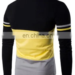 China OEM/ODM Men's Trend Long Sleeve T-shirt Stitching Sweatshirt Round Neck Hit Color thumbnail-4