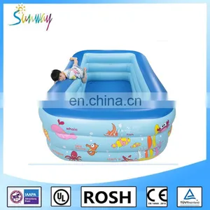 SUNWAY Promotional Custom Made PVC Inflatable Pool For Hildren Big Rectangular Swimming Pool for Children Kids Spa Pool thumbnail-5