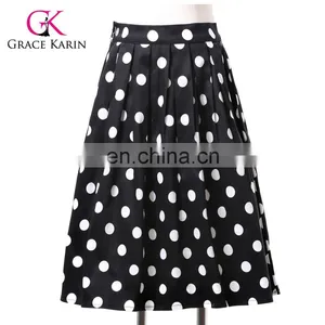 Grace Karin Vintage Pinup 50S 60S Polka Dots Cotton Skirts CL6294-2# thumbnail-1