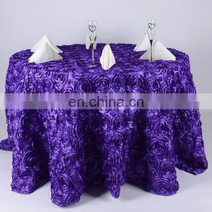 TC031Z Rosette Satin Table Cloth New Design Table Cloth Purple Table Cloth thumbnail-1