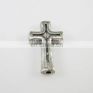 Antique Silver Catholic Part Cross Medal With Hole thumbnail-1