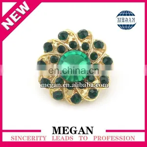 Vintage Golden Metal Colourful Crystal Button for Hair Accessories thumbnail-3