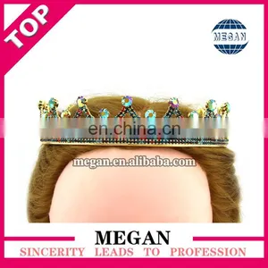 Round Full Jewelry Rhinestone Hair Crowm Wedding Cake Topper Bride Tiara Wholesale thumbnail-2
