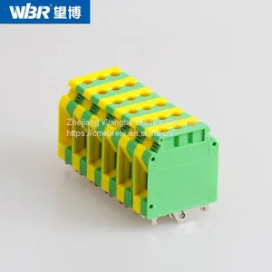 Yellow-green Ground Terminal USLKG35 Cable Connector DIN Rail Terminal thumbnail-3