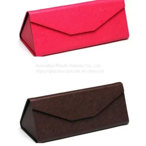 Fashionable Folding Sunglasses Case; Simple and Vintage Triangle Sunglasses Holder thumbnail-4