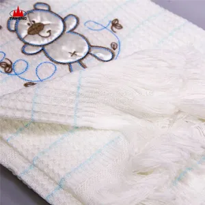 100%acrylic Frilly Tricot Knit Blanket Shawl Throw With Flange thumbnail-3