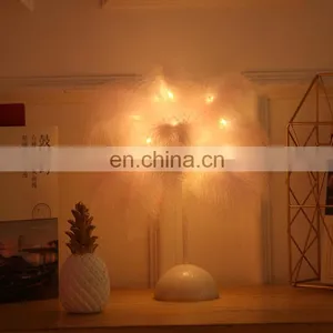 DDP Shipping LED Wholesale Nordic Modern Design Ostrich Feather Table Lamp Battery Operated for Decoration thumbnail-4