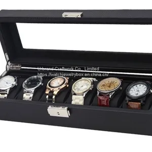 6 Slot High-End Pu Leather Watch Box ,Watch Display Lether Watch Box Case thumbnail-2