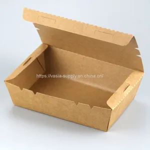 500ml Thickened Kraft Lunch Box Large Right Angle Takeaway Packaging Box Fruit Salad Box thumbnail-1