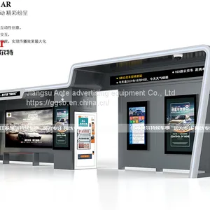 Manufacturer of Stainless Steel Bus Stop Billboard for LED Screen Bus Shelter in Scenic Spot thumbnail-1