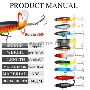 2021 Popular Sub Bait Propeller Surface Tractor Plastic Hard Bait Imitation Real And Tractor Bait thumbnail-5